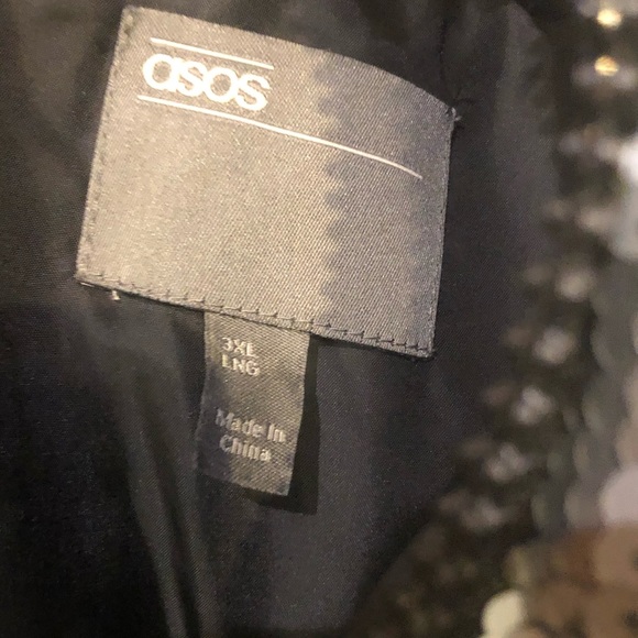 ASOS Silver Sequins Puffer Jacket 3XL - Picture 6 of 12